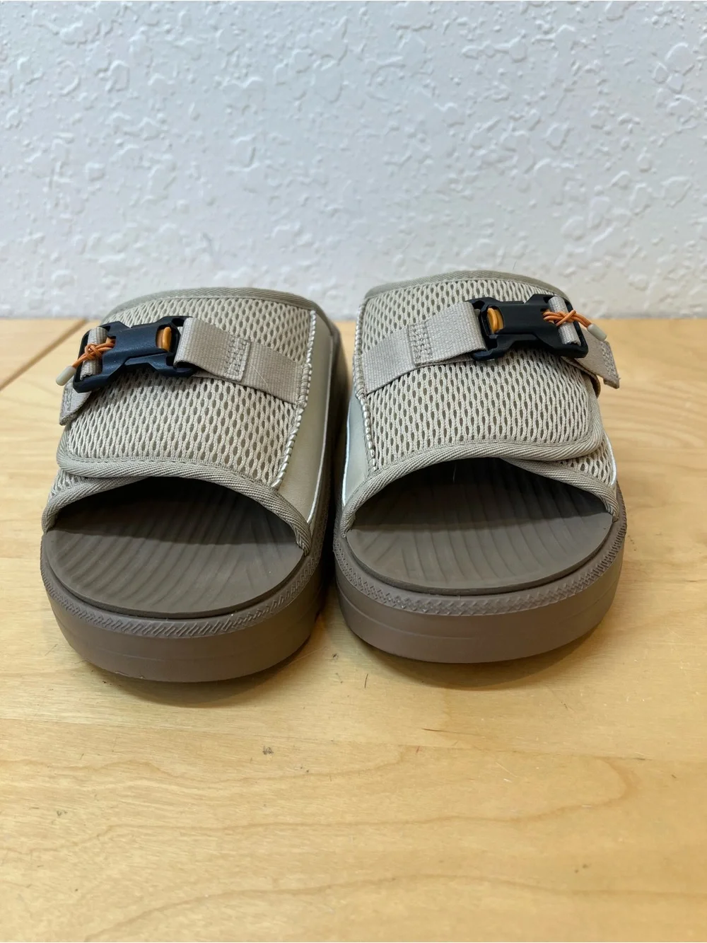 UGG men’s Beige Slide Sandals with Adjustable Buckle